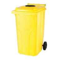 PLASTOVÁ POPOLNICE 240L NÁDOBA na komunálny odpad žltá vhod vo viečku
