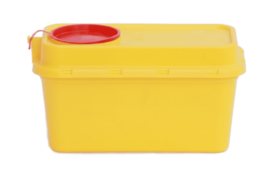 NÁDOBA NA medicinálne ODPAD 1,25 L HRANATÁ VRÁTANE UZÁVERU 94/207/108 MM (KARTON 100KS)