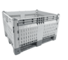 Plastový box skládací, rozm. 1200x1000x715 mm, perforovaný, šedý, ozn. 14100110(2)2