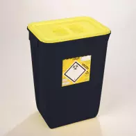 PP REC NÁDOBA 50 L ČERNÁ UN 3H2//S KÓNICKÁ 400 X 300 X 550 MM VČETNĚ ŽLUTÉHO VÍKA S ÚCHOPEM