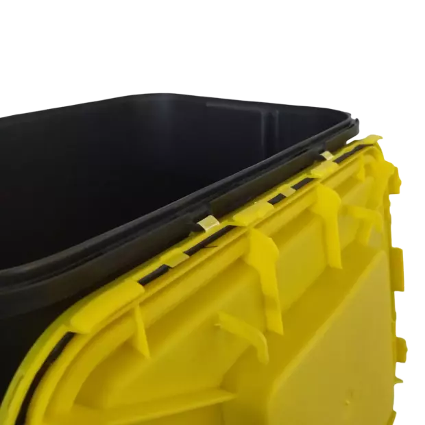 PP REC NÁDOBA 60 L ČERNÁ UN 3H2//S KÓNICKÁ 400 X 300 X 670 MM VČETNĚ ŽLUTÉHO VÍKA S ÚCHOPEM (5)