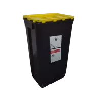 PP REC NÁDOBA 60 L ČERNÁ UN 3H2//S KÓNICKÁ 400 X 300 X 670 MM VČETNĚ ŽLUTÉHO VÍKA S ÚCHOPEM 
