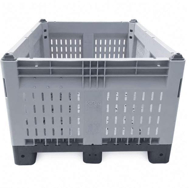 Plastový box skládací, rozm. 1200x1000x715 mm, perforovaný, šedý, ozn. 14100110(3)
