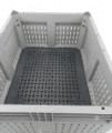 Plastový box skládací, rozm. 1200x1000x715 mm, perforovaný, šedý, ozn. 14100110(4)4