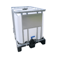 IBC KONTAJNER 600 L REPASOVANÝ / POUŽITÝ VYMYTÝ PLASTOVÁ PALETA 150/80 HRUBÝ ZÁVIŤ