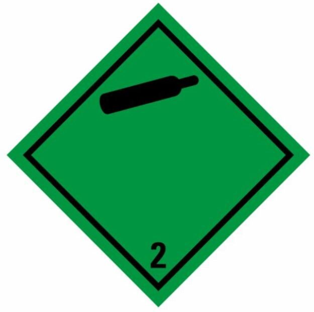 ADR NÁLEPKA SAMOLEPIACE - TRIEDA 2.2 NEHORĽAVÉ, NETOXICKÉ PLYNY Č. 2 - čierna fľaša