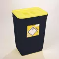 PP REC NÁDOBA 50 L ČERNÁ UN 3H2//S KÓNICKÁ 400 X 300 X 550 MM VČETNĚ ČERNÉHO VÍKA ÚCHOP + OTVOR