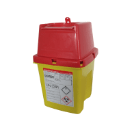 NÁDOBA NA MEDICINÁLNY ODPAD HRANATÁ 1,5 L VRÁTANE UZÁVERU 120 X 128 X 175 MM (90 KS/KARTÓN)