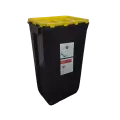 PP REC NÁDOBA 60 L ČERNÁ UN 3H2//S KÓNICKÁ 400 X 300 X 670 MM VČETNĚ ŽLUTÉHO VÍKA S ÚCHOPEM 