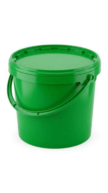 PP kbelík  9,5 L  kulatý zeleno/zelený plastové držadlo víko s pojistkou