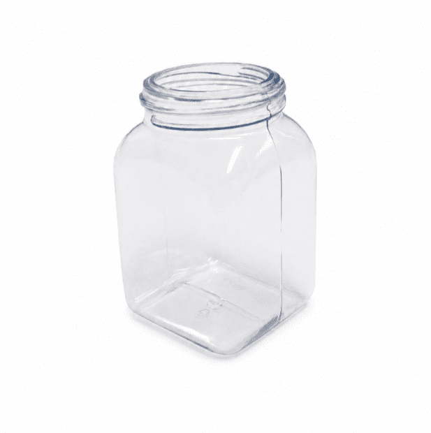 310-70596 PVC DÓZA 100 ML širokohrdlá HRANATÁ, BEZ UZÁVĚRU