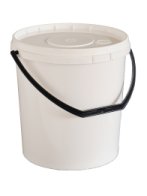 PP VEDRO 10 L GUĽATÝ BIELO / BIELY PLASTOVÉ DRŽADLO VRÁTANE VEKÁ (504KS / PALETA)