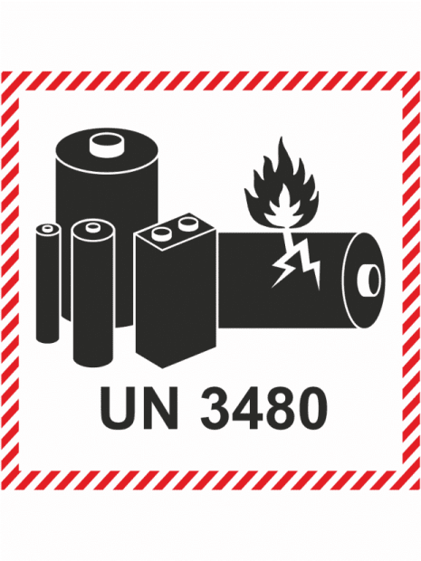 ADR NÁLEPKA SAMOLEPIACE - ZNAČKA PRE LITHIUM-IONTOVÉ BATÉRIE (10 X 10CM) - UN 3480 OZN. 293480100
