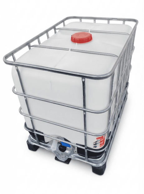 IBC kontejner 600 L repas/vymytý bez UN paleta PE 150/50 mm hrubý závit integrovaný kohout(2)