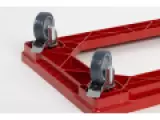 Vozík pod přepravky 2 otočná + 2 kolečka s brzdou 75 mm polyuretan 610X410X120 MM ČERVENÝ, MODRÝ(3)3