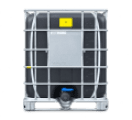 IBC kontejner 1000 L II.jakost rámu repasovaný KOV paleta 150/80 mm hrubý závit černá nádoba