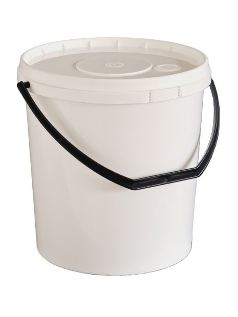 PP VEDRO 10 L GUĽATÝ BIELO / BIELY PLASTOVÉ DRŽADLO VRÁTANE VEKÁ (504KS / PALETA)