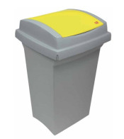 GRAY SORTED WASTE TANK, 55 L VOLUME, YELLOW LID