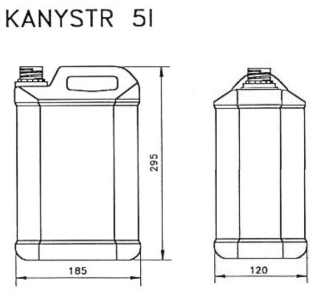 PLASTOVÝ KANISTER 5L NATURAL 165g ľahčený NESTOHOVATELNÝ BEZ UN DIN 38mm VRÁTANE UZÁVERU(2)