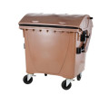 PLASTIC CONTAINER 1100 L WASTE TANK ROUND COVER BROWN