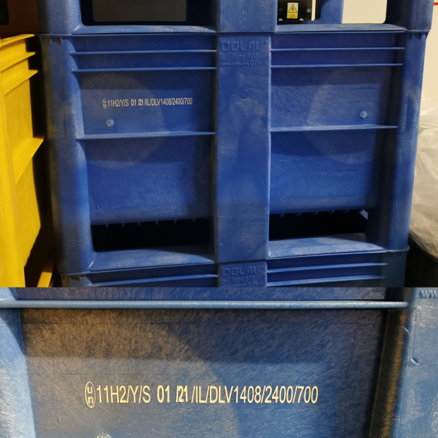 PLASTOVÝ BOX TYP 800, PLNÝ, ROZM. 1200 x 800 x 740 MM, S UN certifikácia 11H2 / Y / S / 01/21 / IL, MODRÝ