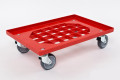 PLASTIC CART WITH GRID AND RUBBER WHEELS DIMENSION 620 X 420 X 150 MM RED(3)3