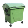 PLASTIC CONTAINER 1100 L WASTE DISPENSER ROUND COVER GREEN