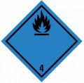 ADR STICKER - CLASS 4.3 SUBSTANCES THAT EVOLVE FLAMMABLE GASES IN CONTACT WITH WATER - BLACK FLAME (10x10 cm)