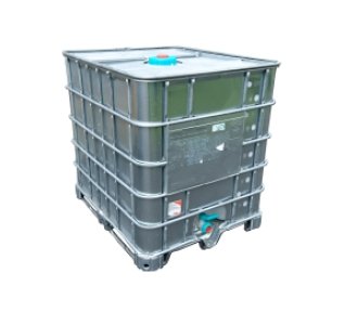 IBC KONTAJNER 1000 L POUŽITÝ PO POTRAVINÁCH/NEVYMYTÝ, OPLECHOVANÝ, KOVOVÁ PALETA, 150/50