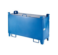 FLUORESCENT CONTAINER DIMENSIONS 1600 x 500 x 800 MM, COMBIN. OPENING, PAINTED BLUE