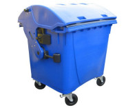 PLASTIC CONTAINER 1100 L WASTE TANK ROUND COVER BLUE