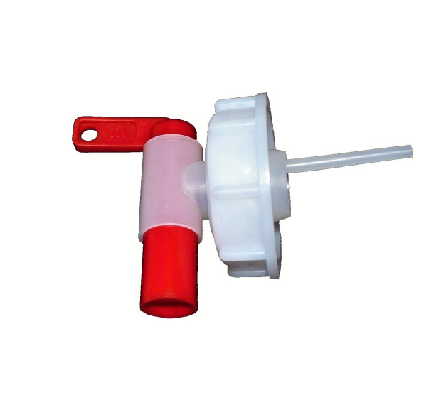 PE DIN 61 MM SOCKET WITH DRAIN WHITE / RED(2)