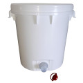 PP KBELÍK 30 L ROUND WHITE / WHITE DOWN WITH DRAIN 2 LID WITH LOCK