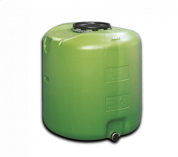 HDPE TANK 1000 L GREEN LID DN 400 MM GALVANIZED CLAMPING CIRCUIT